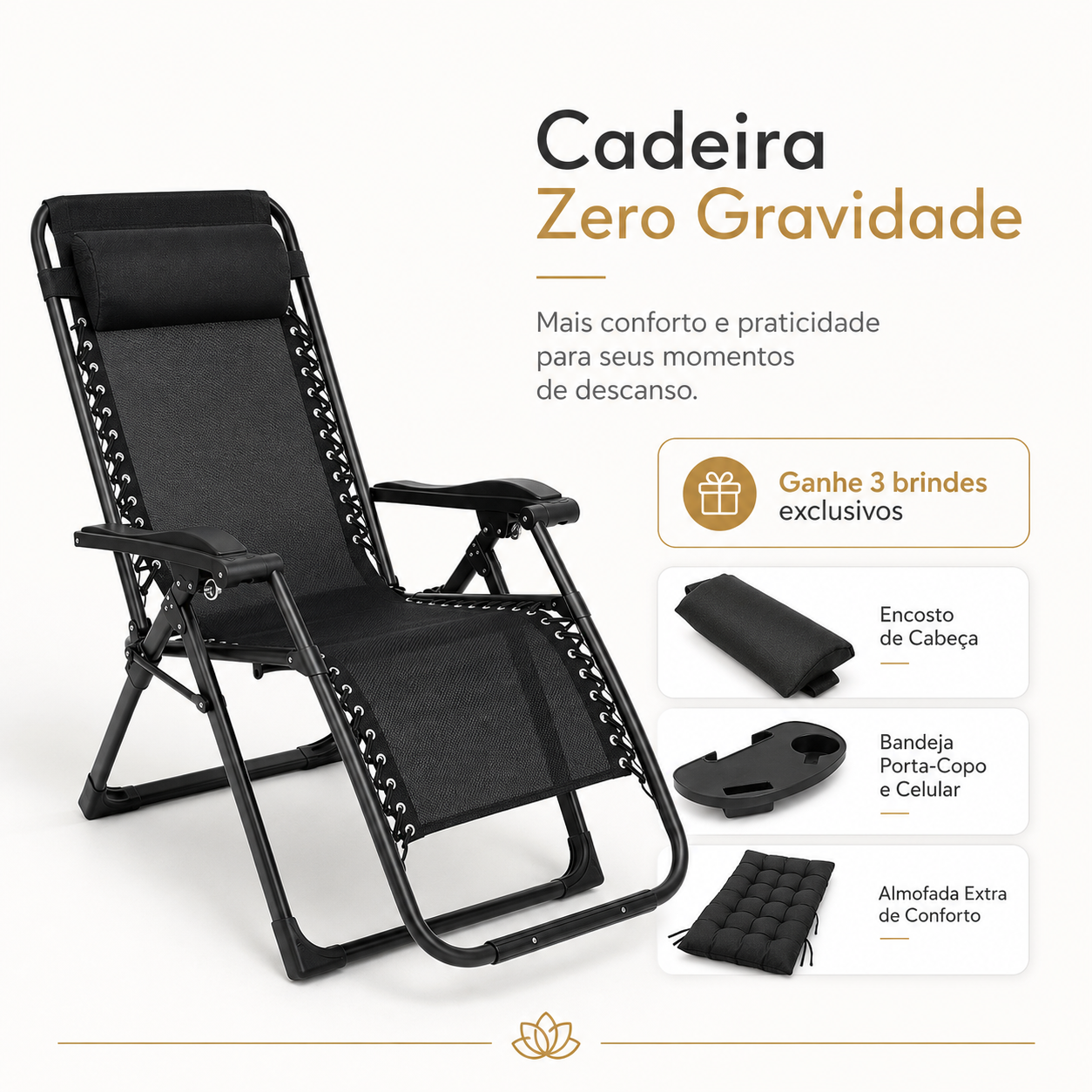 Cadeira Reclinável Dobrável Premium